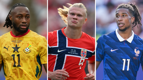 Antoine Semenyo, Erling Haaland and Michael Olise