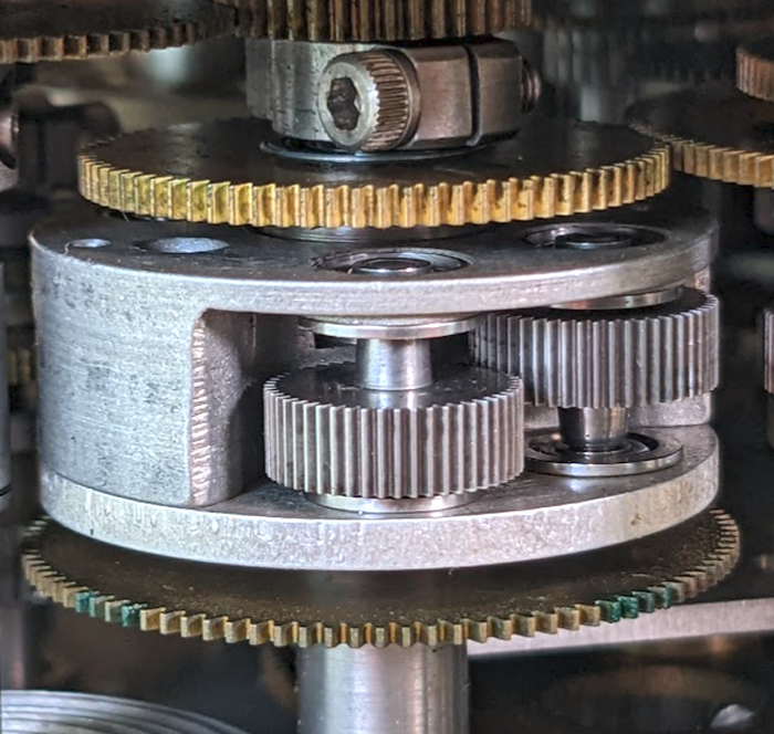 A closeup of a differential mechanism. A closeup of a differential mechanism.